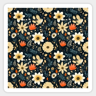 Floral Symphony: Graceful Blossoms in Dynamic Hues Sticker